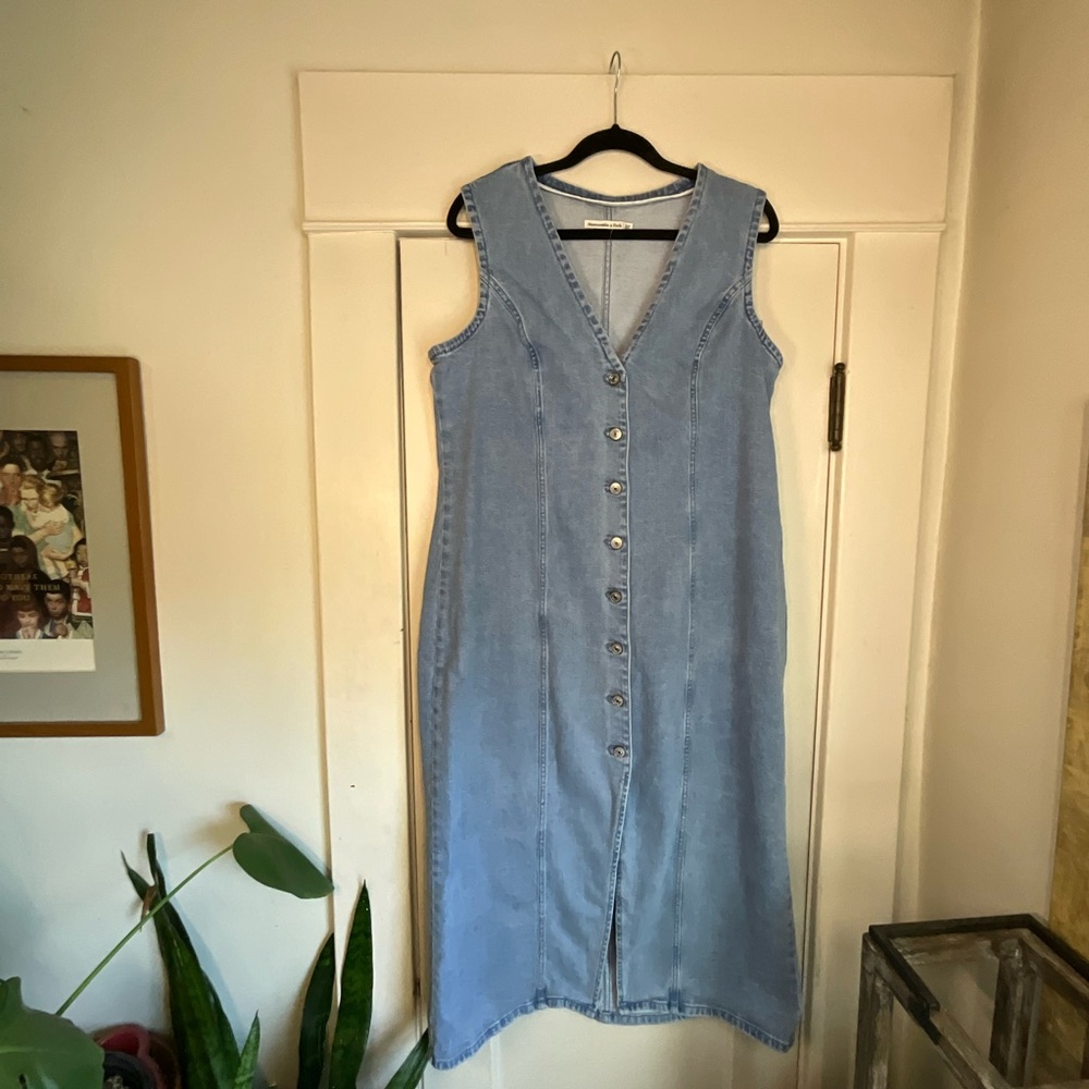 Abercrombie & Fitch Mara Denim Vest Midi Dress